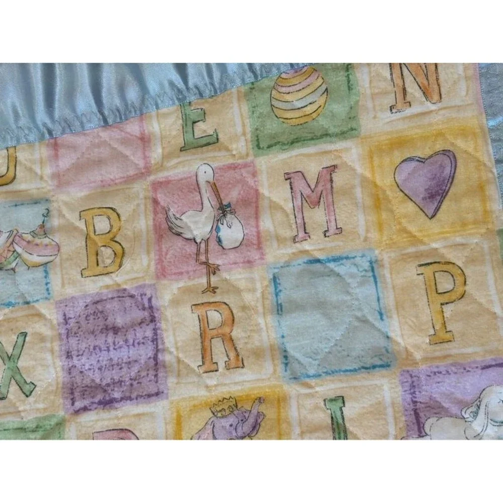 Vintage Whimsical Handmade Baby Quilt